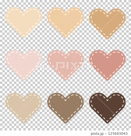 A Set of Heart-Shaped Dashed Line Labels 125683043