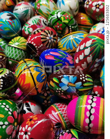 colored easter eggs colored easter eggs 125683802