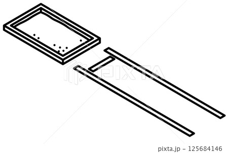 走り幅跳びのシンプルな線画のアイソメトリックイラスト 125684146