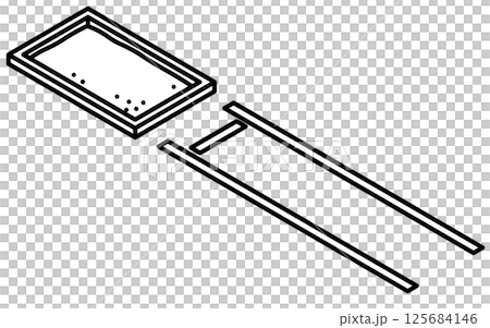 走り幅跳びのシンプルな線画のアイソメトリックイラスト 125684146