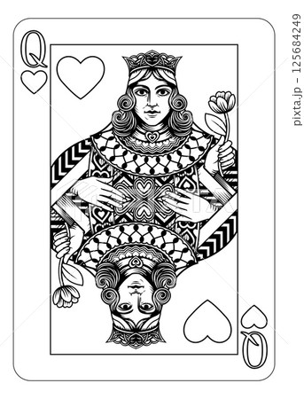 Queen of Hearts Design from Deck of Playing Cards 125684249