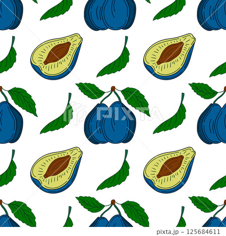 Pattern for textile or kitchen in hand draw style. Seamless pattern Pattern for textile or kitchen in hand draw style. Seamless pattern 125684611