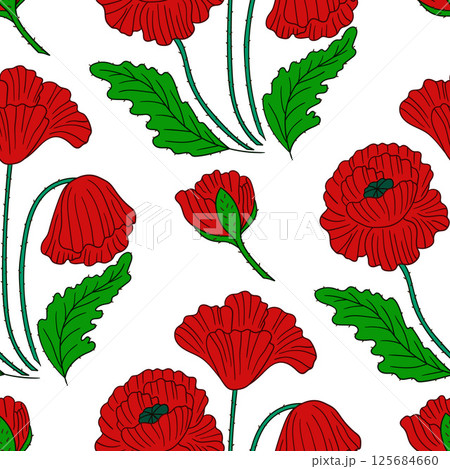 Pattern for textile or kitchen in hand draw style. Seamless pattern Pattern for textile or kitchen in hand draw style. Seamless pattern 125684660