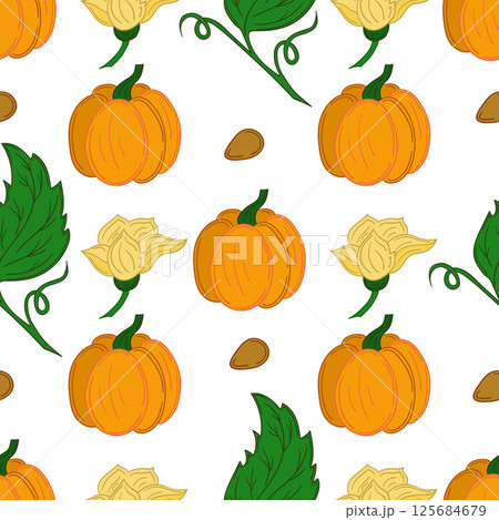 Pattern for textile or kitchen in hand draw style. Seamless pattern 125684679