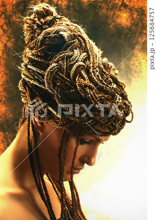 girl with an african plaits girl with an african plaits 125684757