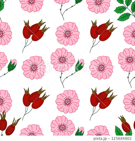 Pattern for textile or kitchen in hand draw style. Seamless pattern Pattern for textile or kitchen in hand draw style. Seamless pattern 125684802