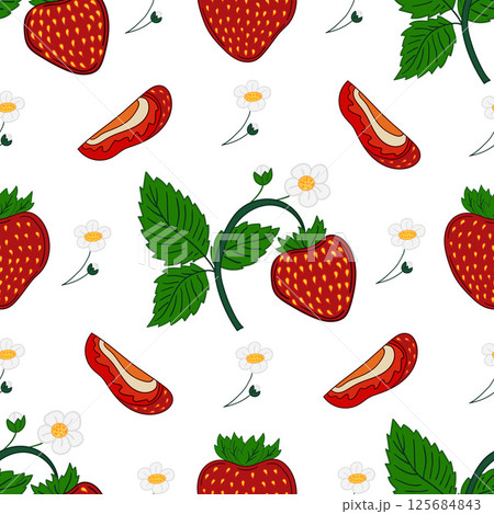 Pattern for textile or kitchen in hand draw style. Seamless pattern 125684843