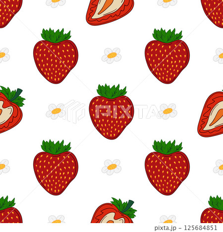 Pattern for textile or kitchen in hand draw style. Seamless pattern 125684851
