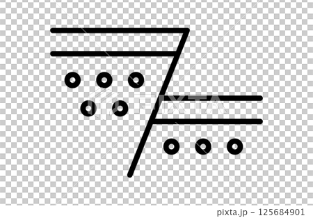 Simple icon vector illustration of an active fault shifted by an earthquake 125684901