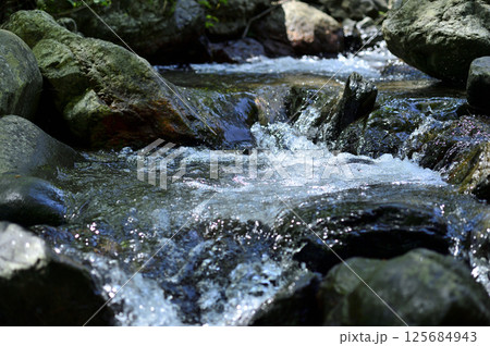 小川の水の流れ 125684943
