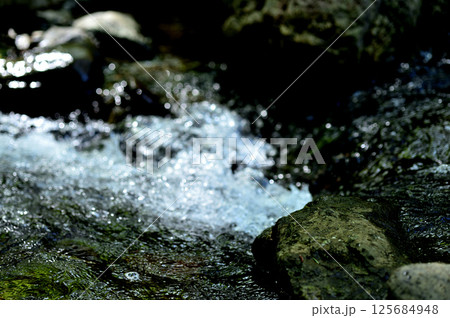 小川の水の流れ 125684948
