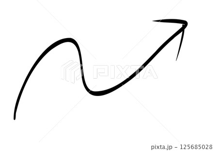 ペンの手書きうねうね矢印 黒 ベクター 125685028