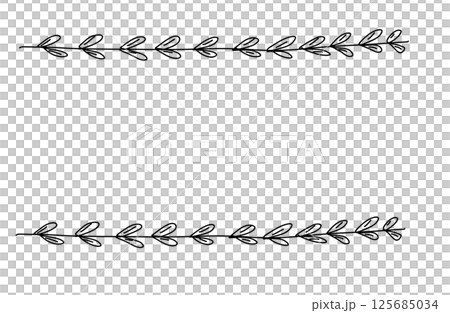 簡單的手繪葉子框架 125685034