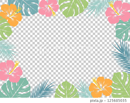 熱帶植物框架_向量插圖 125685035