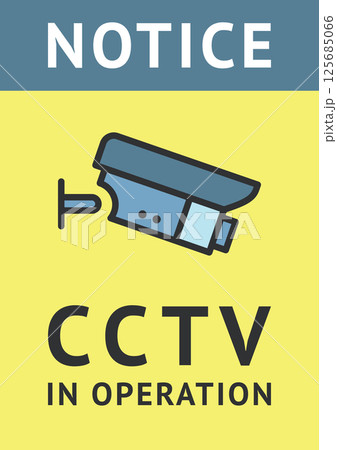 CCTV sticker, video surveillance poster, security camera banner, vector illustration CCTV sticker, video surveillance poster, security camera banner, vector illustration 125685066