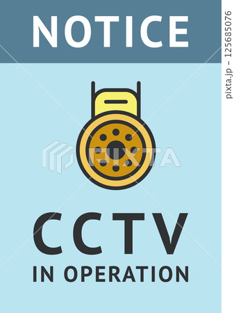 CCTV sticker, video surveillance poster, security camera banner, vector illustration 125685076