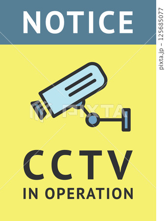 CCTV sticker, video surveillance poster, security camera banner, vector illustration 125685077