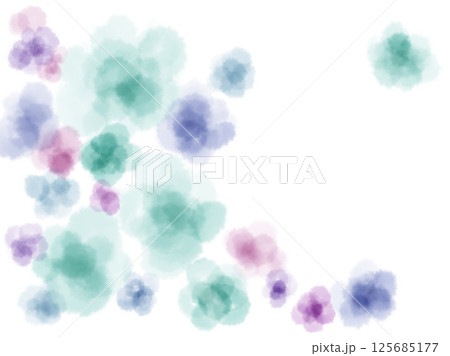 カラフルな落ち着いたお花のような水彩背景イラスト 125685177