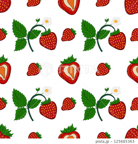 Pattern for textile or kitchen in hand draw style. Seamless pattern 125685363