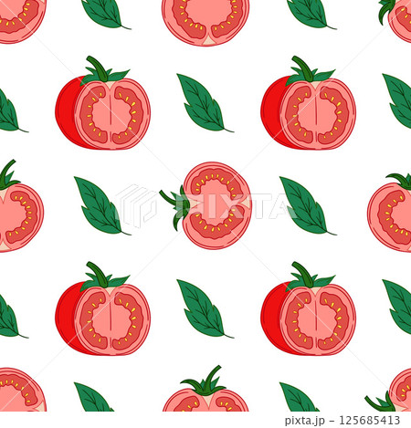 Pattern for textile or kitchen in hand draw style. Seamless pattern 125685413