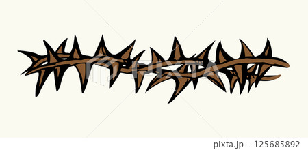 Vector drawing. Big thorn branch Vector drawing. Big thorn branch 125685892