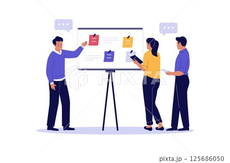 Team Brainstorming Session at Whiteboard 125686050