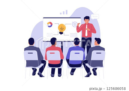 Team Pitching Idea to Investors Team Pitching Idea to Investors 125686058