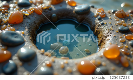 Rustic charm: Weathered wagon wheel in a ghost town bathed in sunlight Rustic charm: Weathered wagon wheel in a ghost town bathed in sunlight 125687238