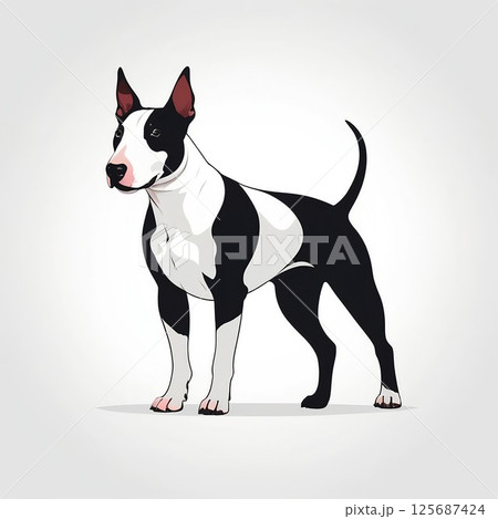 凛々しい大型犬のブルテリア 125687424