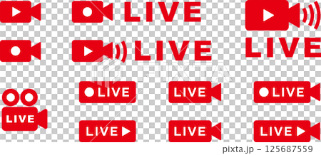 Live streaming icon video red 125687559