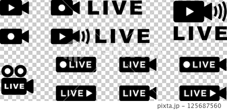 Live streaming icon video livestreaming icon 125687560