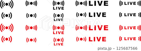 電波・ライブ配信・ストリームアイコン livestreaming icon 125687566