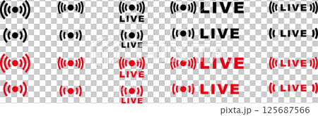 電波・ライブ配信・ストリームアイコン livestreaming icon 125687566