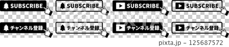 チャンネル登録・サブスクライブボタンアイコン角手 チャンネル登録・サブスクライブボタンアイコン角手 125687572
