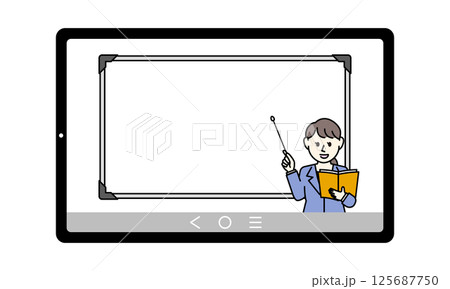 オンラインで説明するの女性のイラスト 125687750