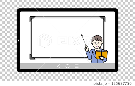 オンラインで説明するの女性のイラスト 125687750