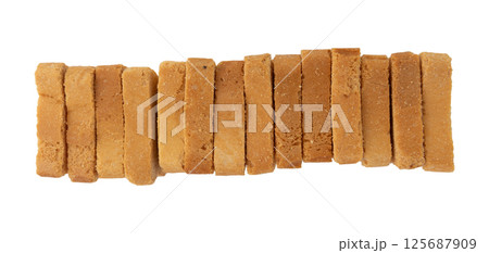 mini toast isolated on white 125687909