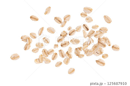 dry rolled oatmeal isolated dry rolled oatmeal isolated 125687910