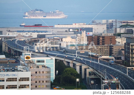首都高湾岸線の沖を行く「MSCベリッシマ」 首都高湾岸線の沖を行く「MSCベリッシマ」 125688288