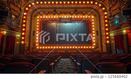 ライトアップされたステージ 125688402