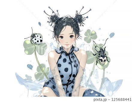 テントウムシの妖精のイラスト素材 125688441