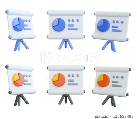 Business Chart and Graph for Presentation 3D Icon 125688499