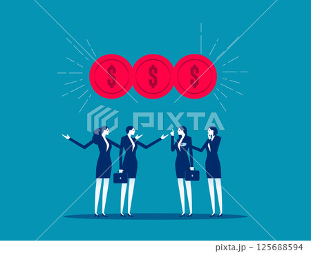 A few business person  getting together to talk about money, Business marketing or business experience sharing 125688594