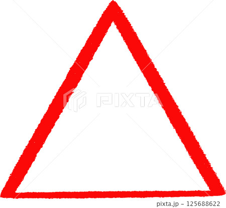 手描きのシンプルな赤い三角形イラストのアイコン 125688622
