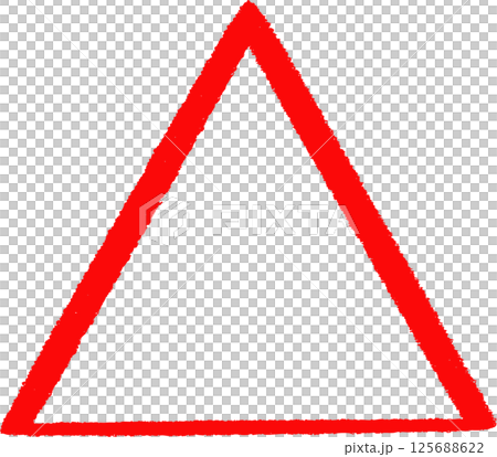 手繪簡單的紅色三角形圖圖標 手繪簡單的紅色三角形圖圖標 125688622