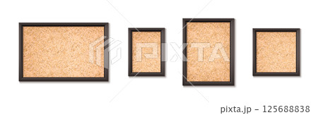 Cork board texture in various wooden frames 125688838