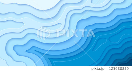 Layered papercut background of topographic map. Layered papercut background of topographic map. 125688839