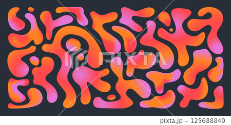 Vibrant funky liquid shapes with colorful gradient Vibrant funky liquid shapes with colorful gradient 125688840