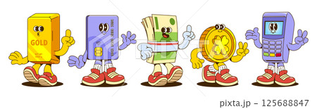 Money retro character set 125688847