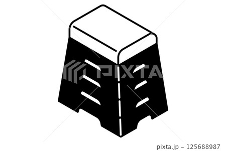 跳び箱のシンプルな線画アイコン、アイソメトリックイラスト 跳び箱のシンプルな線画アイコン、アイソメトリックイラスト 125688987